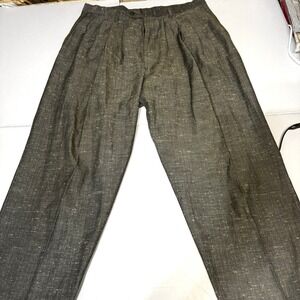 Mens Pants 32 29.5 Trevira Polyester Rayon 70s Vintage Fleck Talon Zip Trousers